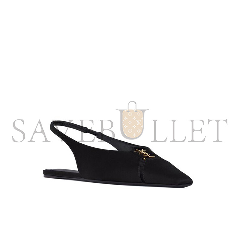 Y*L babylone slingback flats in satin crepe 8036469qnag1000